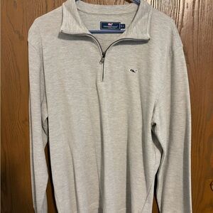 Vineyard Vines Men's Light Gray Zip-Up Sweater